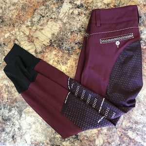 Animo Nesci Full Seat Breeches in Amaranto/Maroon